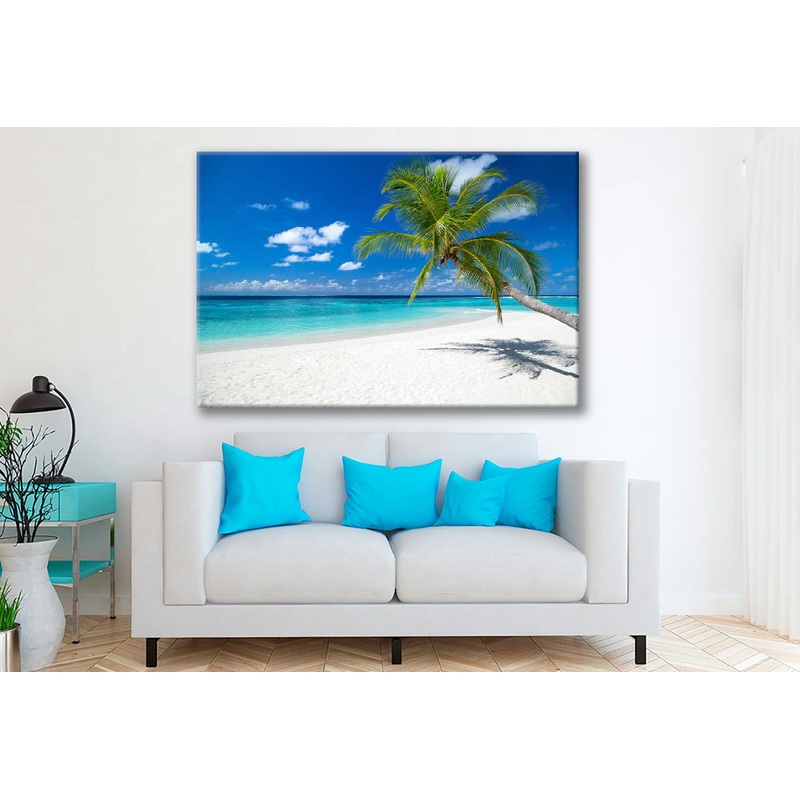 Bella Home Paradise Beach with White Sand Print Canvas Ready to hang