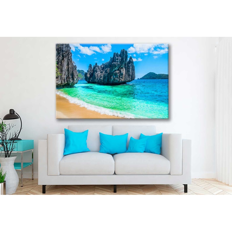 Bella Home Philippines Sea View & Clear Water Print Canvas Ready to hang