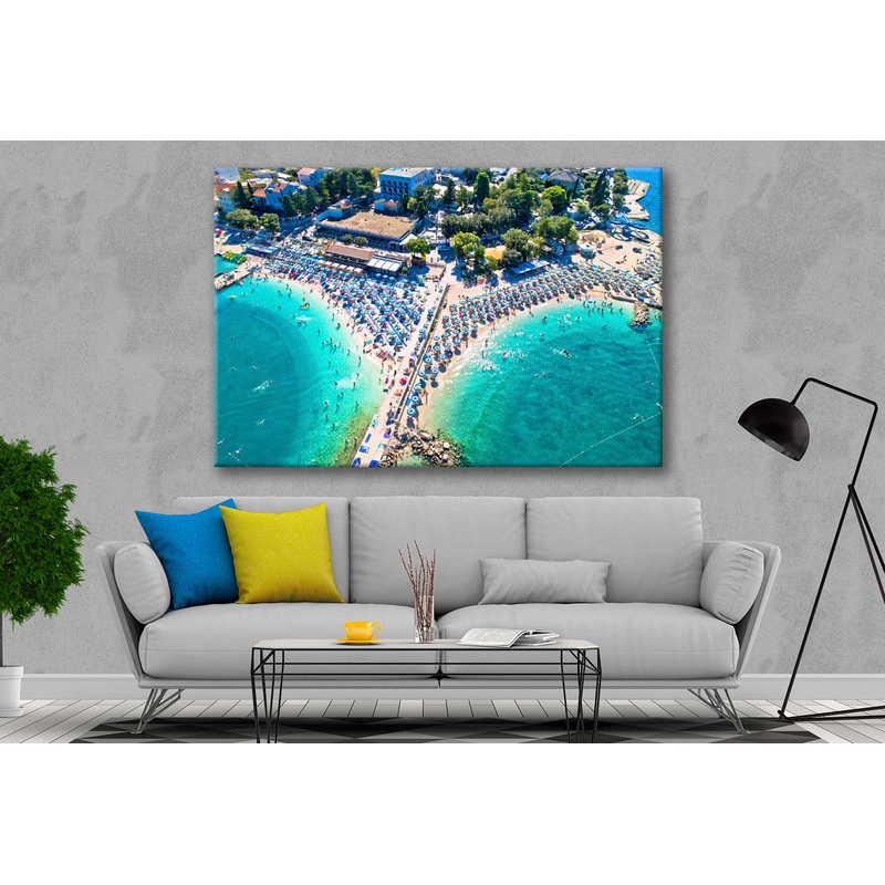 Bella Home Poli Mora Turquoise Beach Aerial Print Canvas Ready to hang