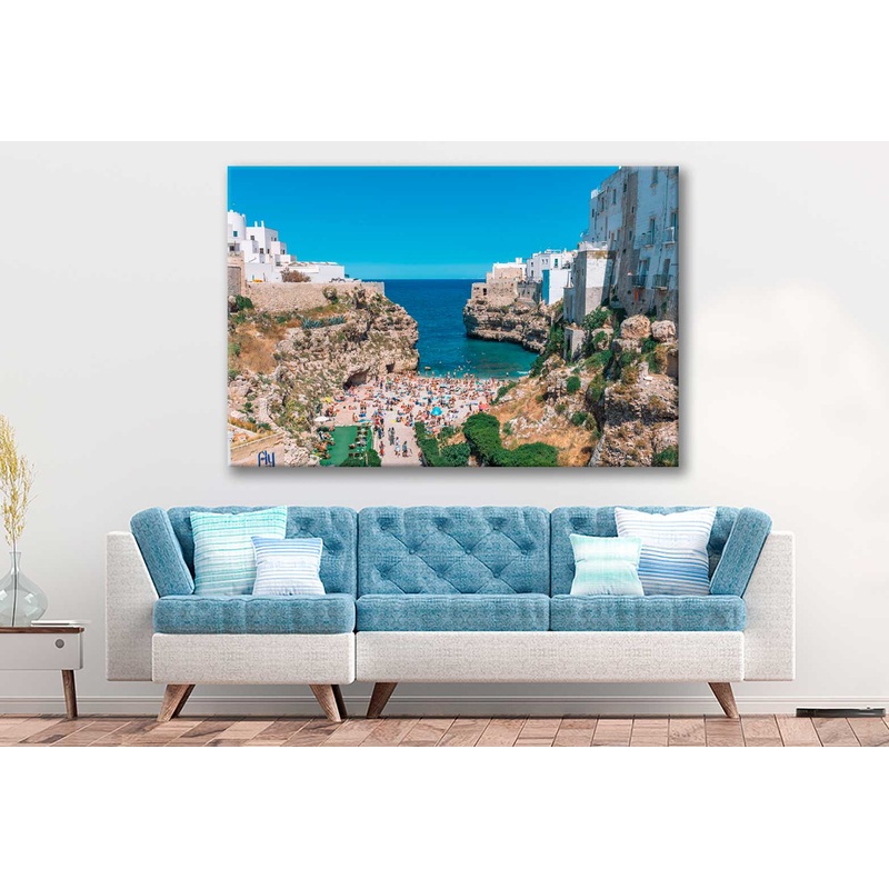 Bella Home Polignano a mare Beach in Italy Print Canvas Ready to hang