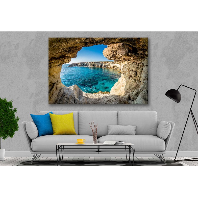 Bella Home Sea Caves near Ayia Napa Cyprus View Print Canvas Ready to hang
