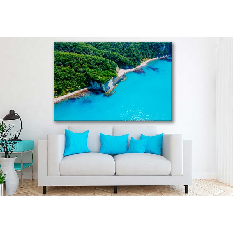 Bella Home Sea Coast Forest Aerial View Print Canvas Ready to hang
