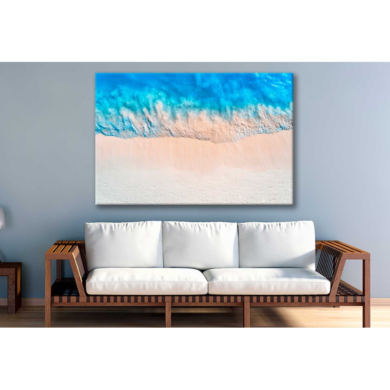 Bella Home Sea Wave & the Beach Aerial View Print Canvas Ready to hang