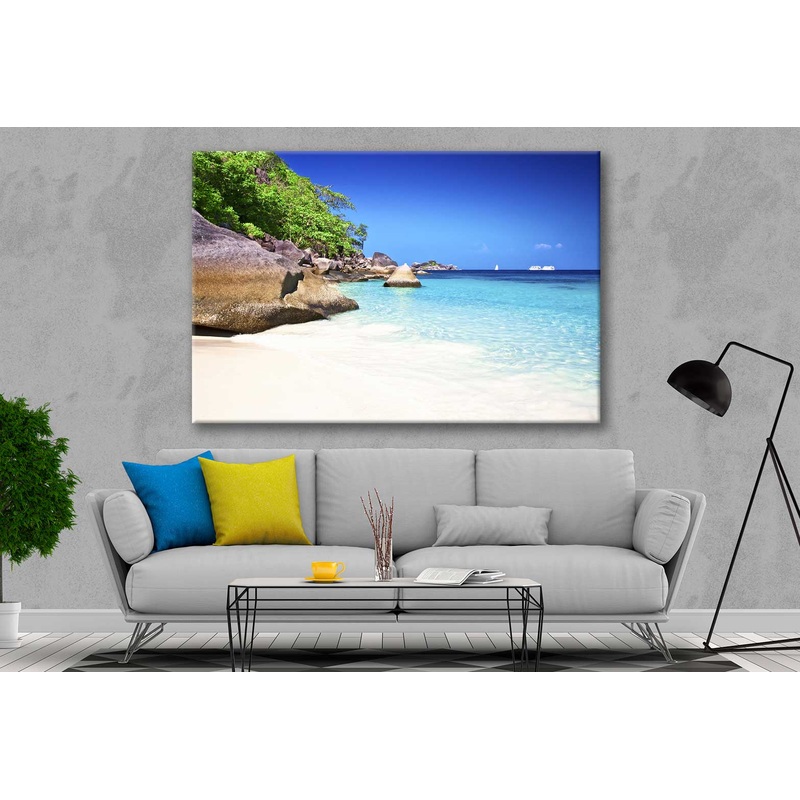 Bella Home Similan Island With Ships Print Canvas Ready to hang