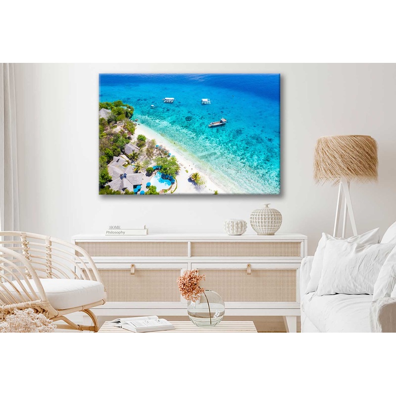Bella Home Sumilon Island With Boats Print Canvas Ready to hang