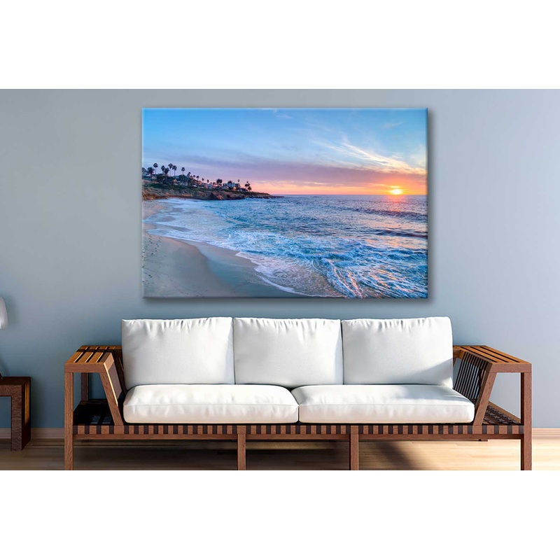 Bella Home Sunset on Beach With Beautiful Sky Print Canvas Ready to hang