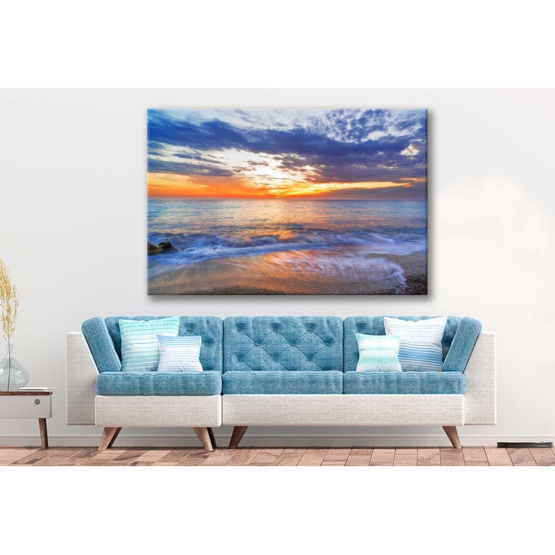 Bella Home Sunset Sky With Sea View Print Canvas Ready to hang