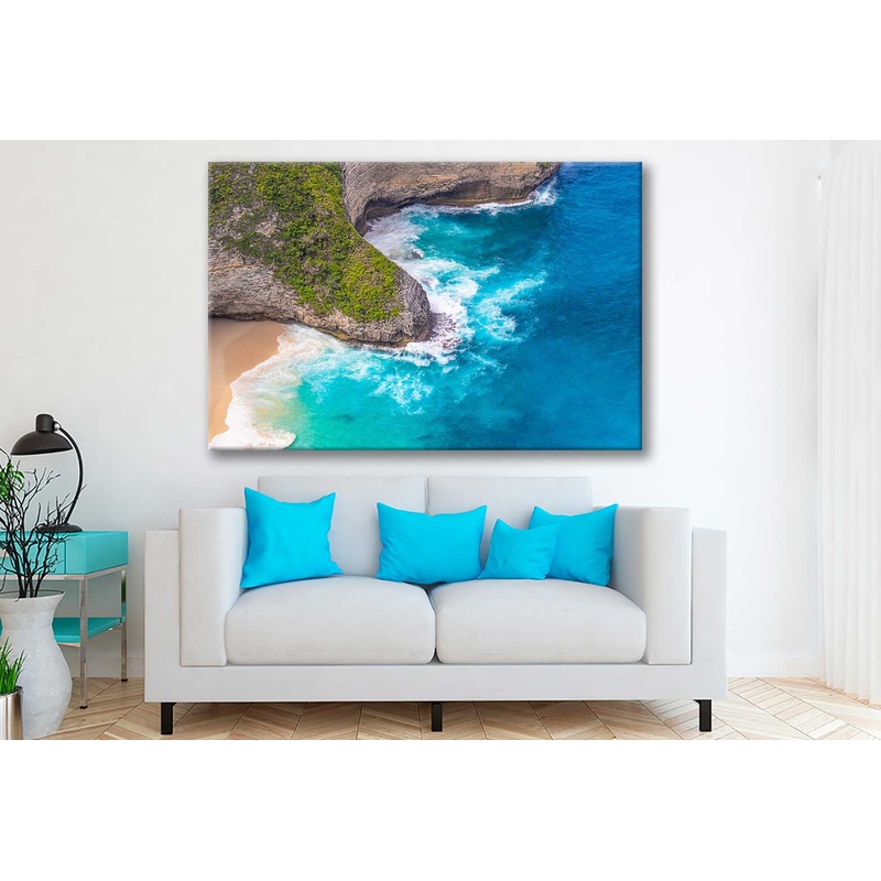 Bella Home The Wave Crashes on The Shore Print Canvas Ready to hang