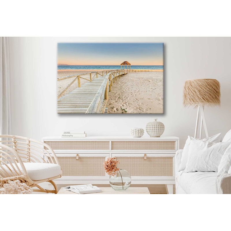 Bella Home Trafalgar Coast Boardwalk to Sea Print Canvas Ready to hang