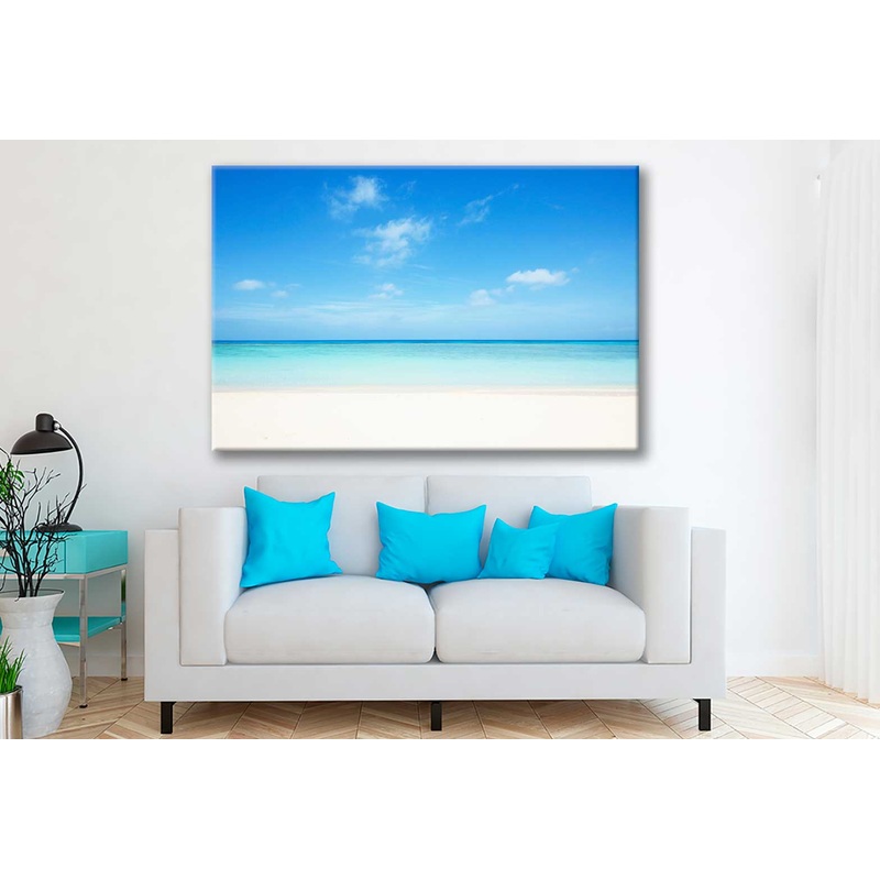 Bella Home Tropical Beach View With Sky Print Canvas Ready to hang