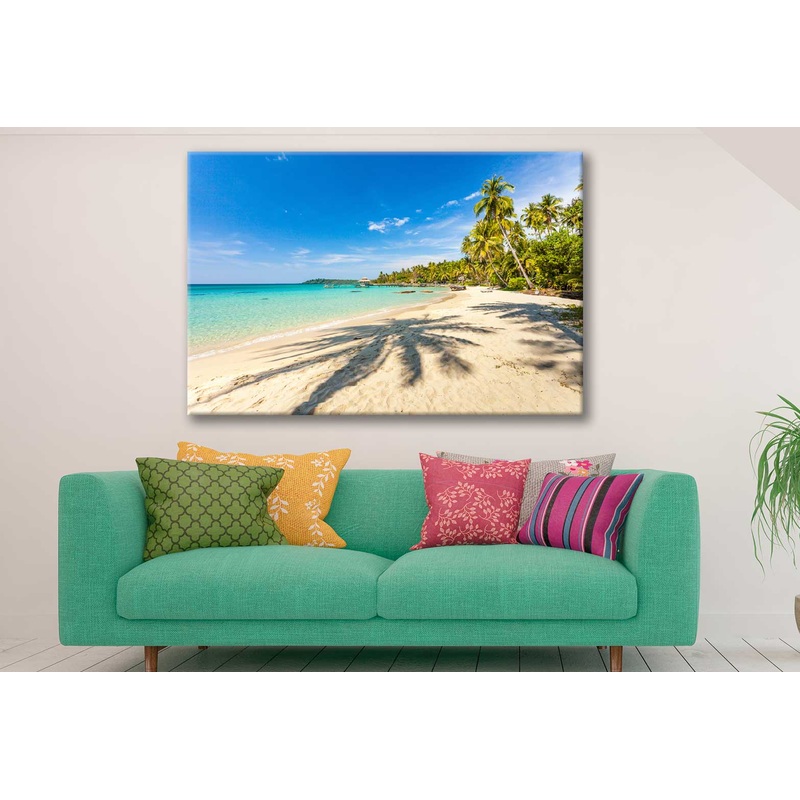 Bella Home Tropical Island & Palm Trees Print Canvas Ready to hang