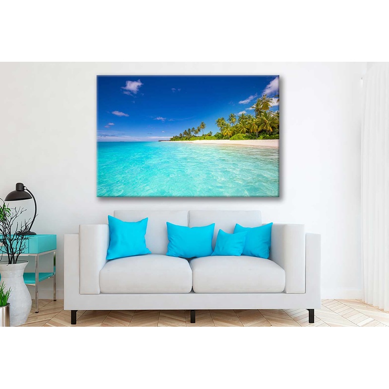 Bella Home Tropical Island With Trees Print Canvas Ready to hang
