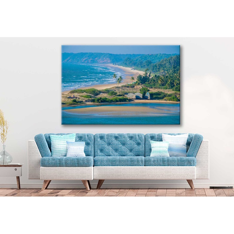 Bella Home Tropical Sandy Beach on North Goa Print Canvas Ready to hang