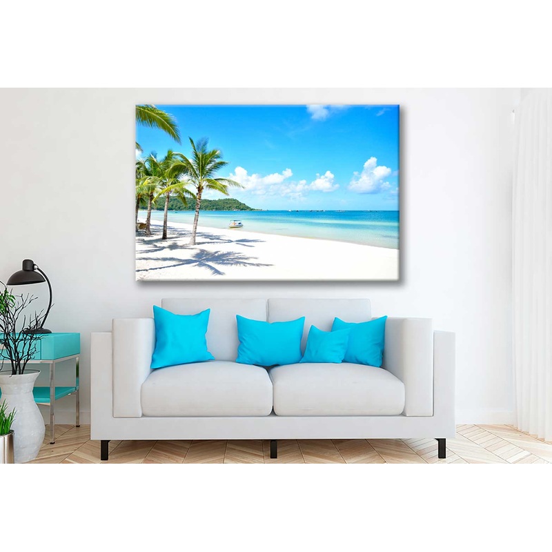 Bella Home White Sandy Beach Phu Quy Island Print Canvas Ready to hang