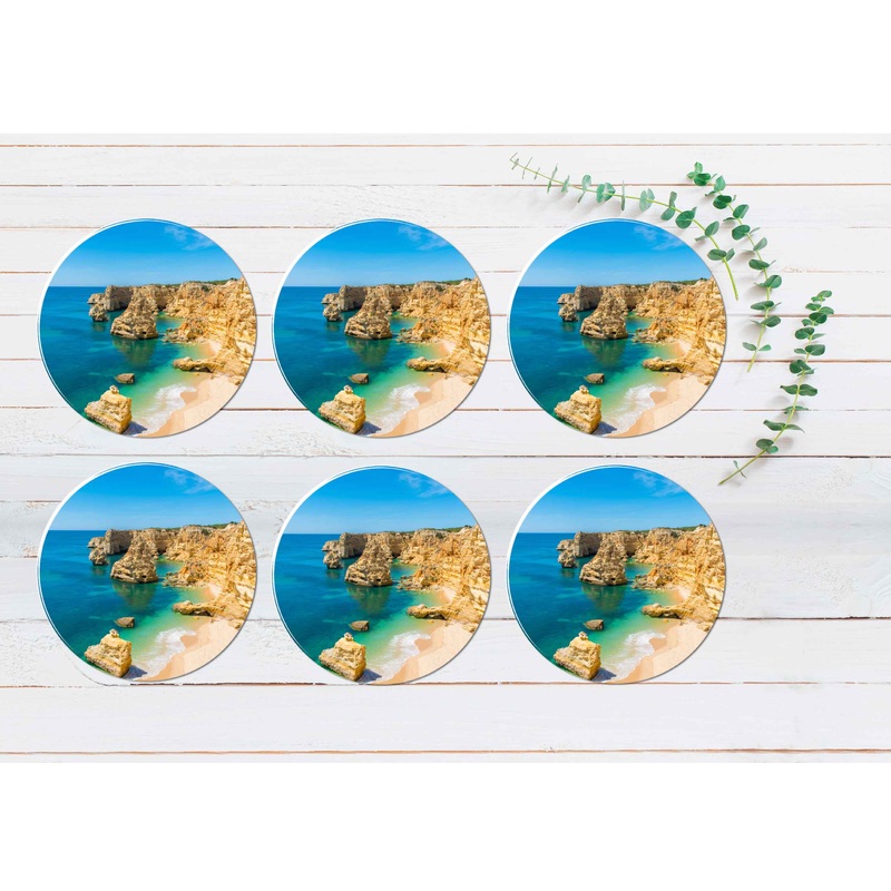 12 Apostle Cliffs & Beach Australia Coasters Wood & Rubber - Set of 6 Coasters