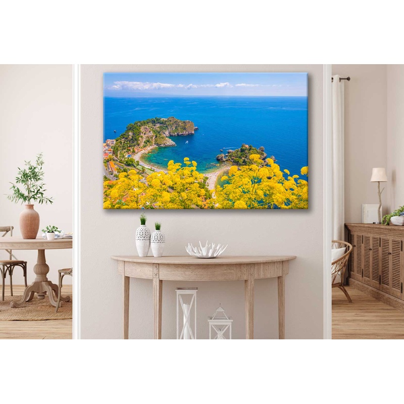 Bella Home Aerial View of isola bella Italy Print Canvas Ready to hang