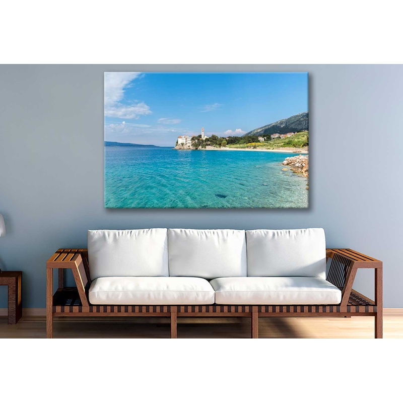 Bella Home Beach Island & Blue Sky Landscape  Print Canvas Ready to hang