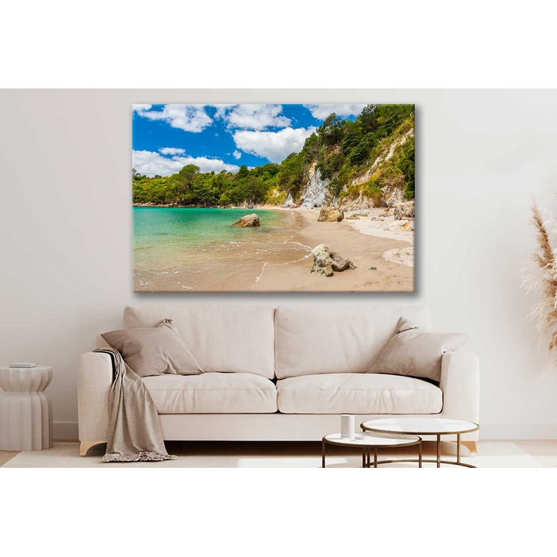 Bella Home Beach Island & Mountain Hill View Print Canvas Ready to hang