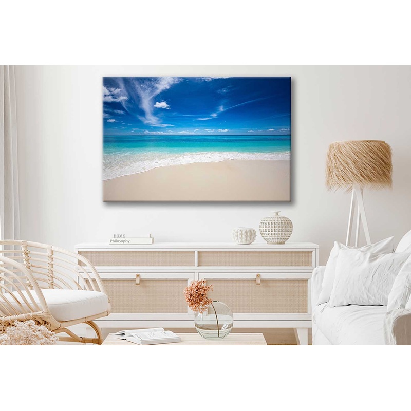 Bella Home Beautiful Beach & Blue Sky Print Canvas Ready to hang
