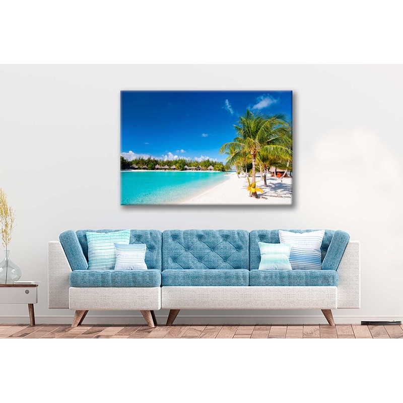 Bella Home Beautiful Beach On Bora Bora Island Print Canvas Ready to hang