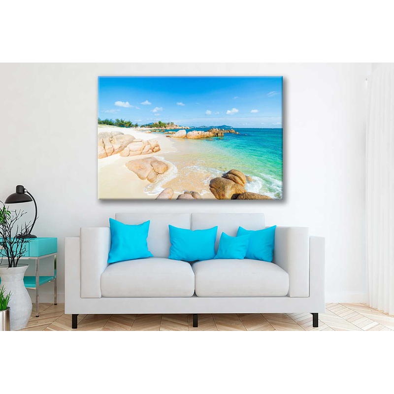 Bella Home Cam Ranh Beach With Waves Print Canvas Ready to hang