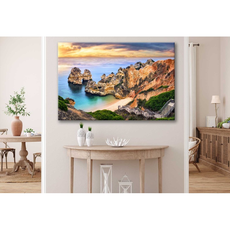 Bella Home Camilo Beach in Lagos Portugal Print Canvas Ready to hang