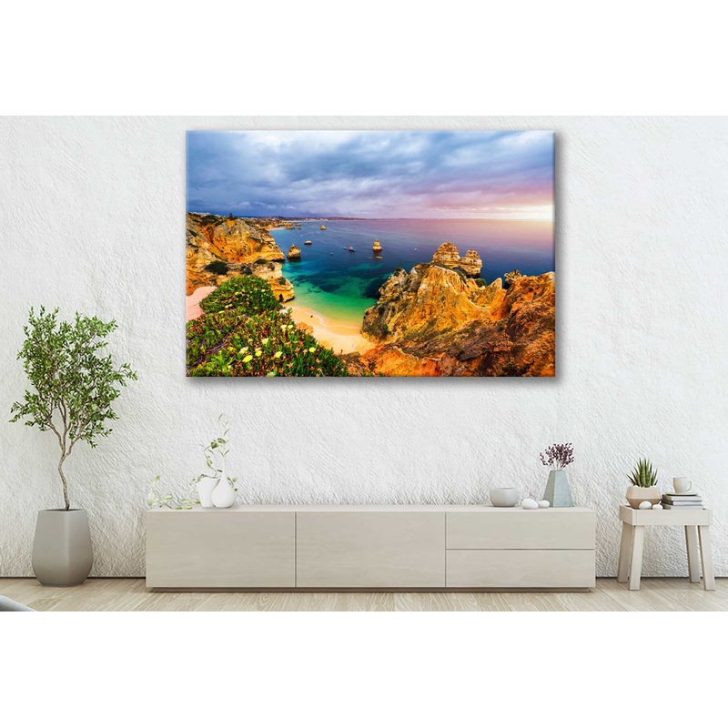 Bella Home Camilo Beach Mountain Aerial View Print Canvas Ready to hang