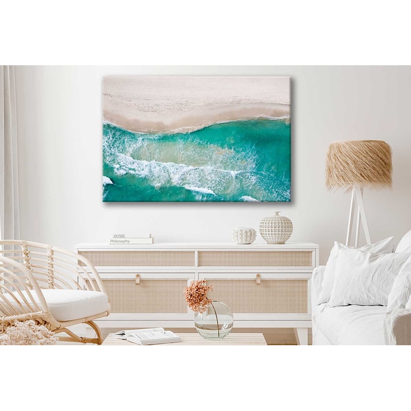 Bella Home Clear Sea Waves on Beach Print Canvas Ready to hang
