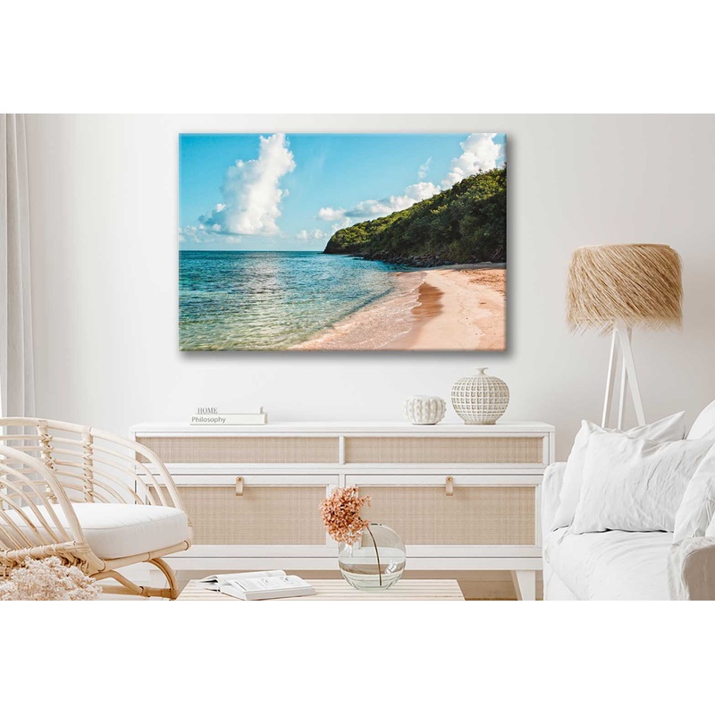 Bella Home Cloudy Sky With Island Sea Print Canvas Ready to hang