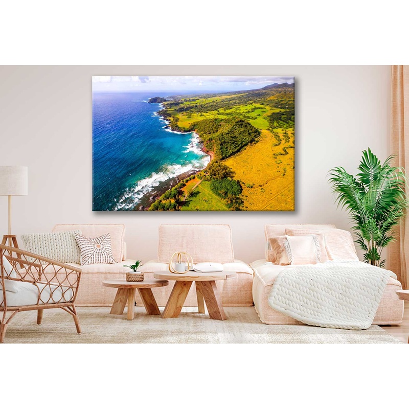 Bella Home Coastline Beach View From Drone Print Canvas Ready to hang