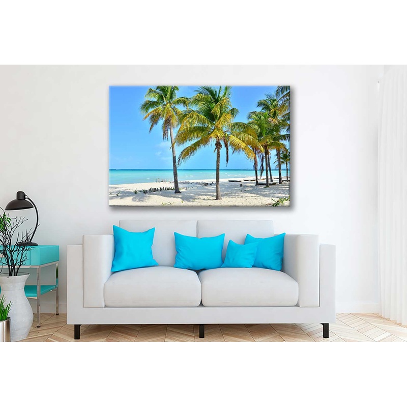 Bella Home Coconut Palm Trees In Mexico Print Canvas Ready to hang
