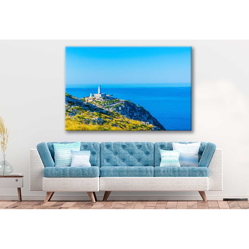 Bella Home Formentor Lighthouse Spain Aerial  Print Canvas Ready to hang