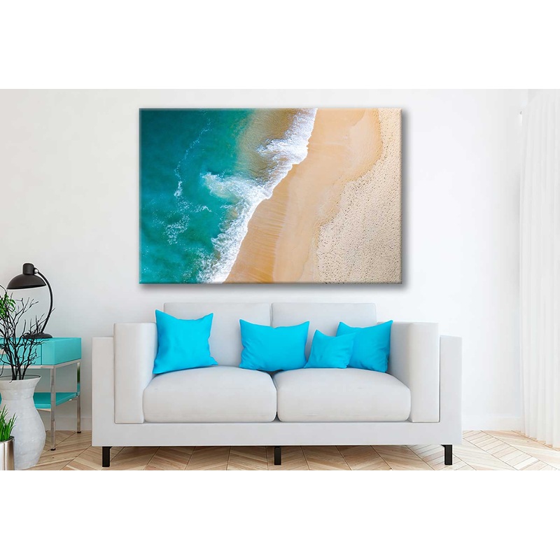 Bella Home Green Sea Waves From Top View Print Canvas Ready to hang