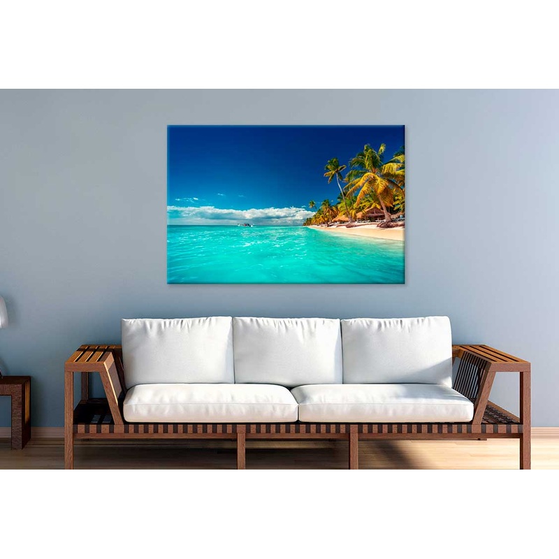 Bella Home Island Beach With Perfect Sunny Sky Print Canvas Ready to hang
