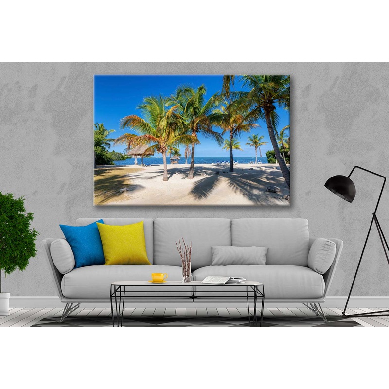 Bella Home Palm Trees Near The Beach Print Canvas Ready to hang