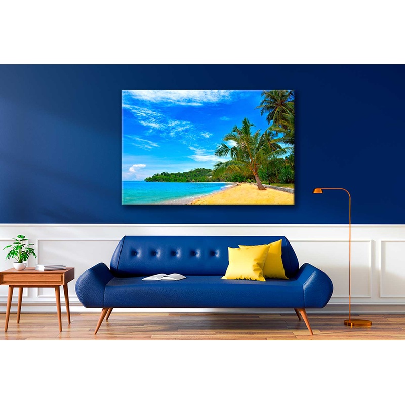 Bella Home Palm Trees On Luxury Exotic Beach Print Canvas Ready to hang