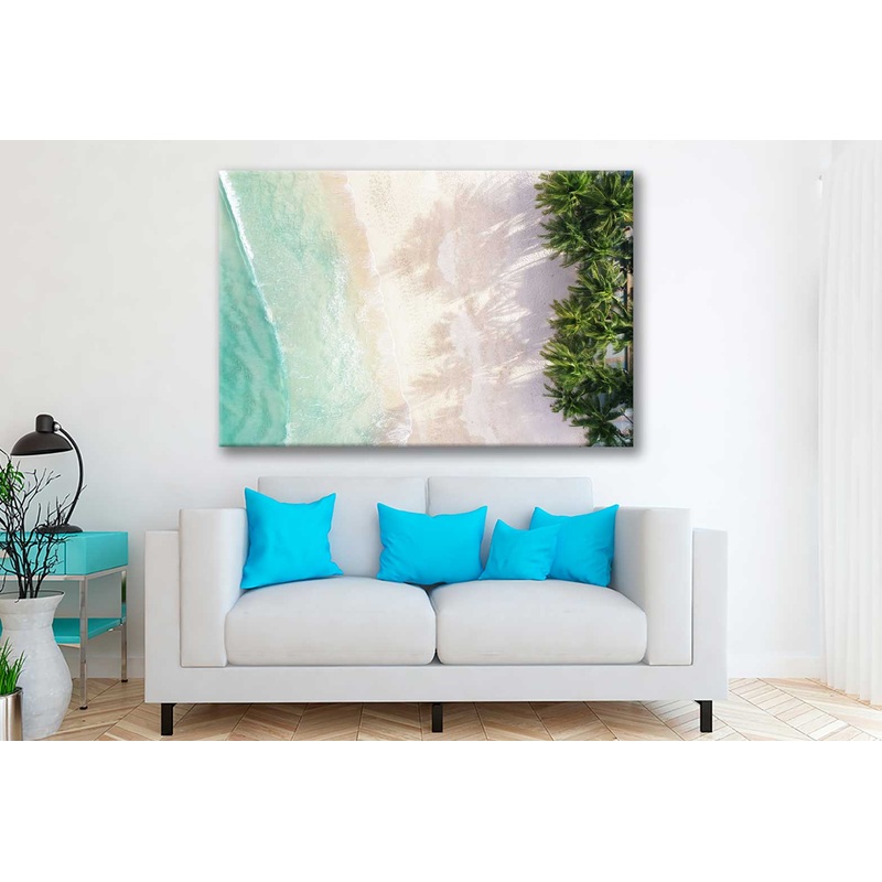 Bella Home Palms Trees & Clear Sea Print Canvas Ready to hang