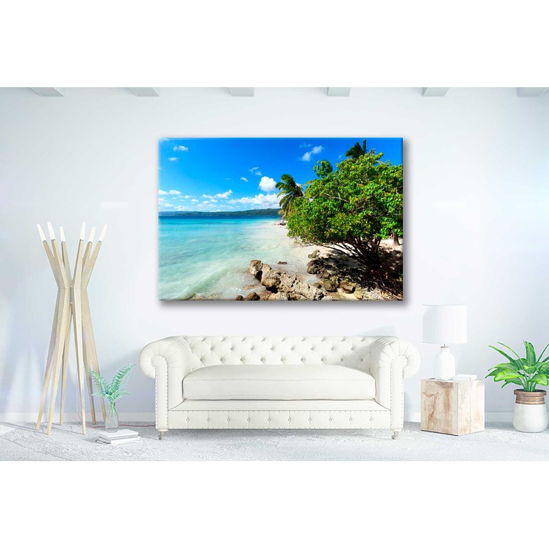 Bella Home Sandy & Lonely Paradise Beach Print Canvas Ready to hang