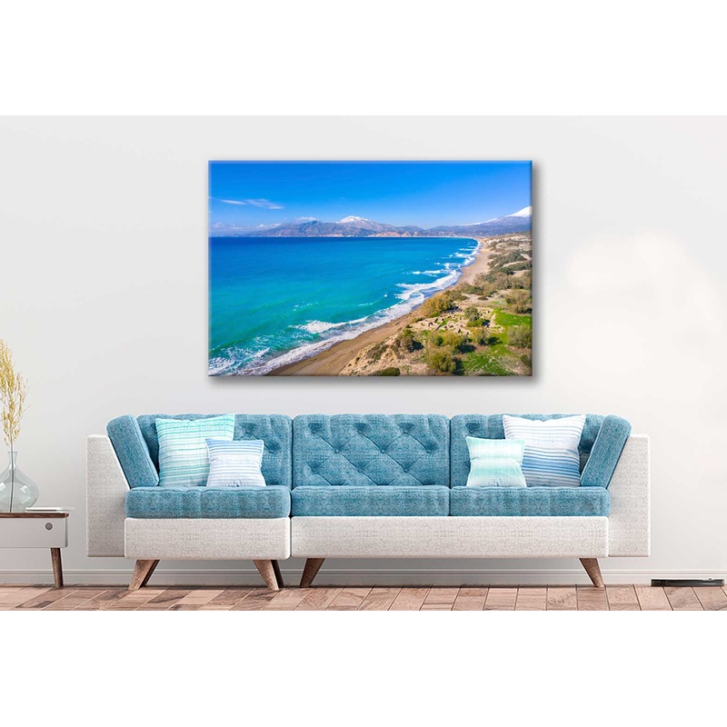 Bella Home Sandy Nudist Beach of Komos in Matala Print Canvas Ready to hang