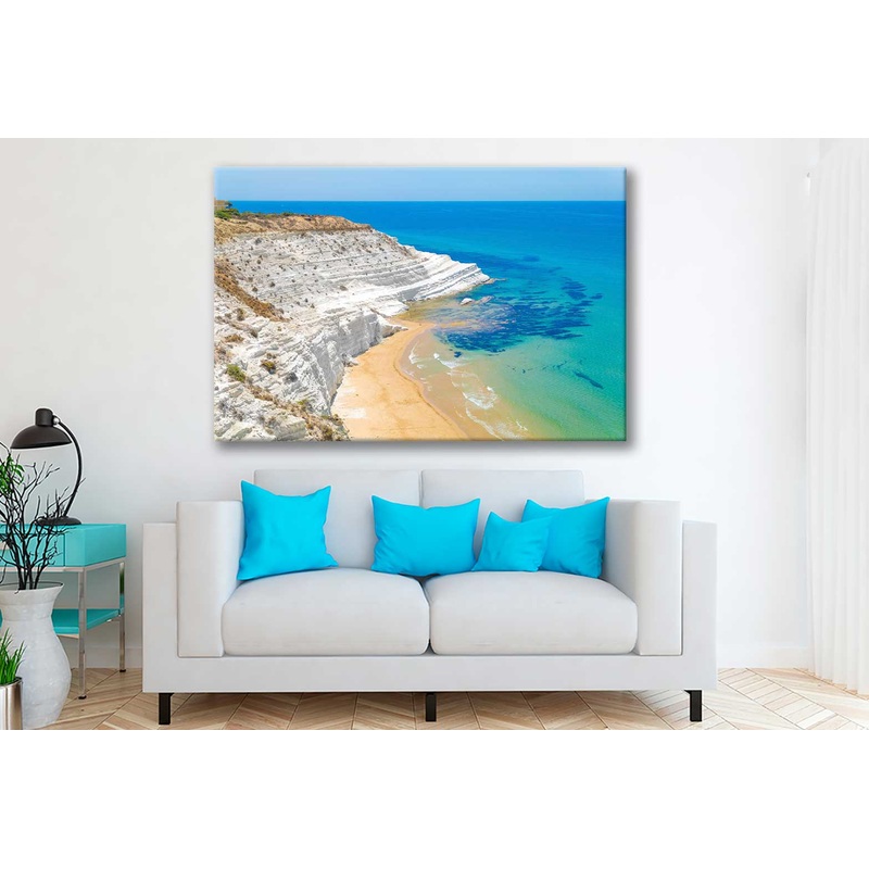 Bella Home Sea Coast View From Drone Print Canvas Ready to hang