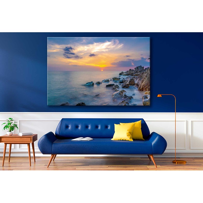 Bella Home Sea Coastal & Sunset Scenery Print Canvas Ready to hang