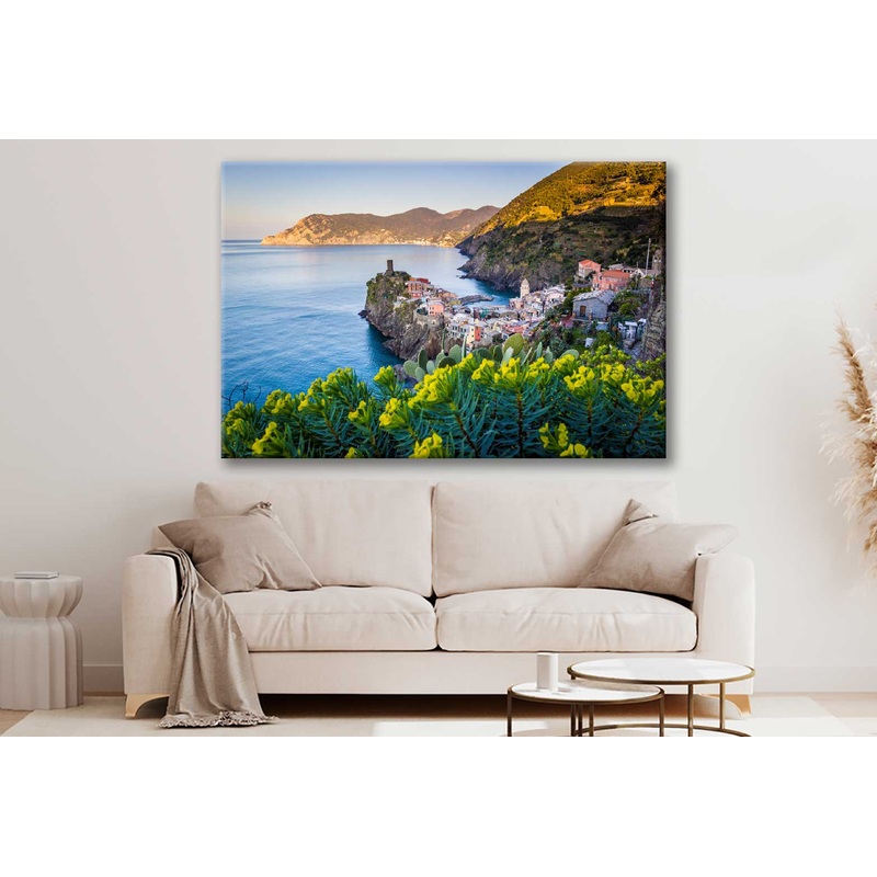 Bella Home Sea Coastal Sunset View in Italy Print Canvas Ready to hang