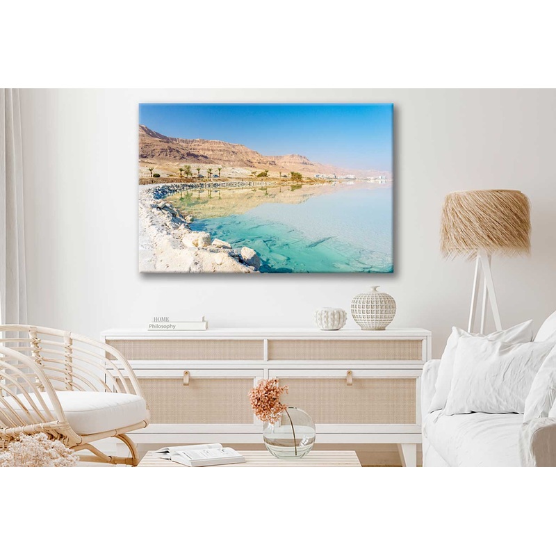 Bella Home Sea Coastline With Sun Print Canvas Ready to hang