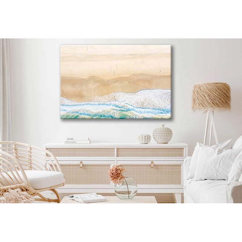 Bella Home Sea Waves on Shore Aerial View Print Canvas Ready to hang