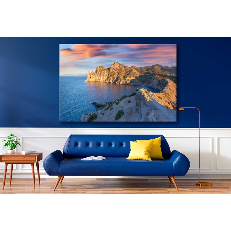 Bella Home Summer Sunrise on the Sea Aerial Print Canvas Ready to hang