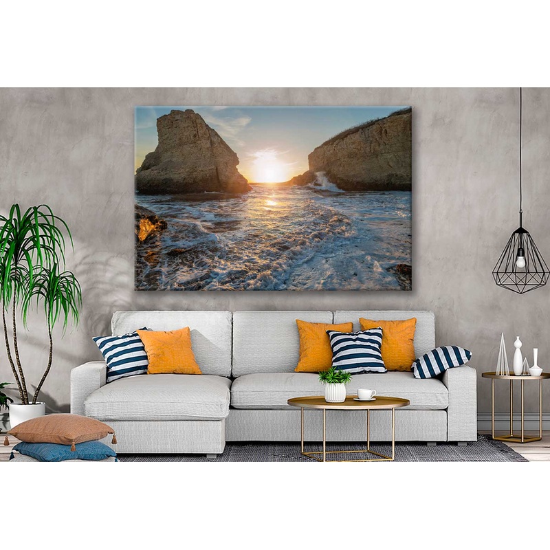 Bella Home Sun Light in Between Santa Cruz Rock Print Canvas Ready to hang