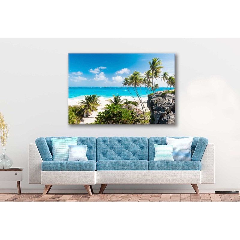 Bella Home Tropical Paradise With Palms Barbados Print Canvas Ready to hang