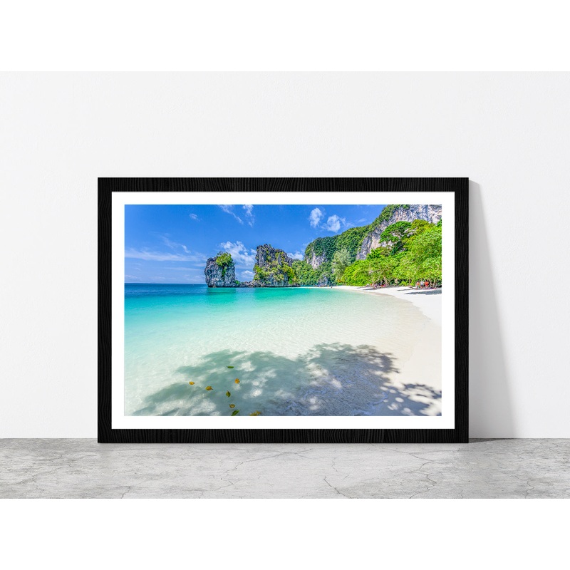 Andaman Sea At Krabi In Thailand Glass Framed Wall Art, Ready to Hang Quality Print