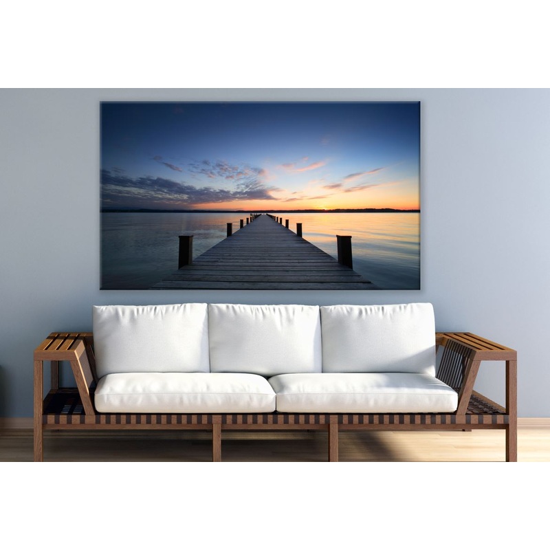 Beach Pier Sunset blue sky Print 100% Australian Made