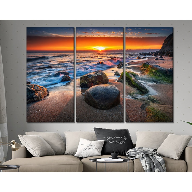 Beach Sunset print 100% Australian made wall Canvas ready to hang